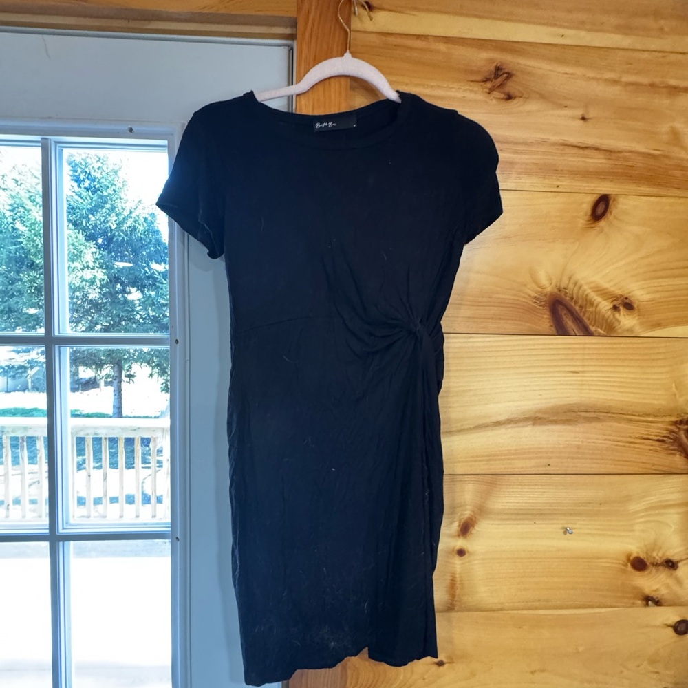 Black Mini Bodycon Dress with Short Sleeves